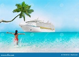 Crucero Travesía Por El Caribe Vacaciones Playa Mujer En Destino ...