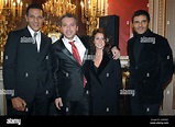 French actors Roschdy Zem, Pascal Elbe, Atmen Kelif and his wife pose ...