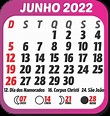 Calendário 2022 Junho PNG - Imagem Legal