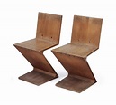 Gerrit Rietveld (1888-1964) , A pair of Zig-Zag elm chairs | Christie's