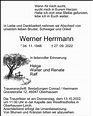 Traueranzeigen von Werner Herrmann | Trauer-in-NRW.de