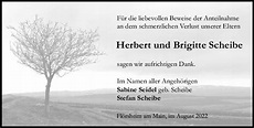 Traueranzeigen von Herbert Scheibe | www.vrm-trauer.de