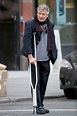 Alec Baldwin hobbles on crutches in New York | Daily Mail Online