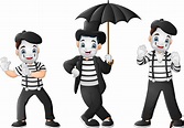 Set of Mimes Performing Different Pantomimes 7796129 Vector Art at Vecteezy