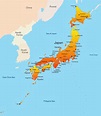 Mapa de ciudades de Japón - OrangeSmile.com