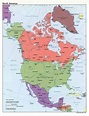 Large detailed political map of North America. North America large ...