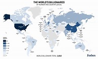 Forbes Billionaires List Map: 2016 Billionaire Population By Country