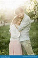 Beautiful Couple in Love Tenderly Embraces, Stock Photo - Image of ...