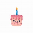 diseño de vector de dibujos animados de pastel de feliz cumpleaños ...