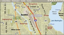i-5 Boeing Field WA Exit and Gas Stations Map