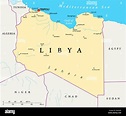 Libya Political Map with capital Tripoli, with national borders and ...