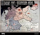 Período de posguerra, Alemania, ocupación aliada, mapa de las zonas de ...