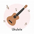 Ukulele clipart cartoon style. Simple cute ukulele string instrument ...