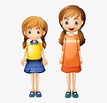 Cartoon Pic Of Sisters , Free Transparent Clipart - ClipartKey