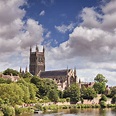 Catedral Y El Río Severen, Reino Unido De Worcester Imagen de archivo ...