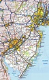 Large detailed roads and highways map of New Jersey state with national ...