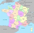 Frankreich Karte mit Regionen & Landkarten mit Provinzen
