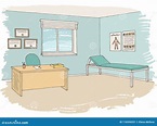 Doctor Office Graphic Color Sketch Interior Illustration Vector Stock ...