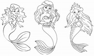 Sirenas para colorear 🥇 ¡Dibujos para imprimir y pintar!