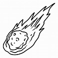 Doodle sketch estilo de ilustración de vector de meteorito dibujado a ...
