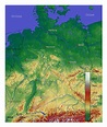 Mapa físico detallado de Alemania | Alemania | Europa | Mapas del Mundo