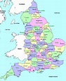 Online Maps: Map of England with Counties