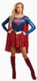Supergirl Ladies Fancy Dress Superhero Womens Adults Super Girl Costume ...
