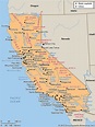 California Map With Cities Printable