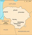 Karten von Litauen mit Straßenkarte und Sehenswürdigkeiten