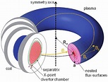 -Schematic of a toroidal plasma with 4 toroidal coils indicated ...