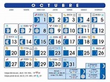 Calendario Lunar Octubre 2016 Calendario Octubre 2016 Para Imprimir ...