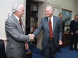 Departing Deputy Secretary of Defense W. Paul Thayer, receives ...