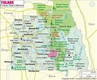 Tulare County Map, Map of Tulare County | Tulare county, County map, Tulare