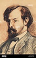 Claude DEBUSSY - retrato de dibujo a lápiz. El compositor francés. 1862 ...