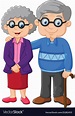 Cartoon elderly couple isolated on white Vector Image