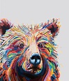Colorful bear. What a beautiful piece of art. Love the colors and ...