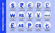 Premium Vector | Set of international currencies of different countries ...