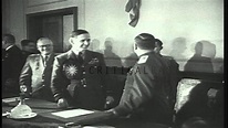 Field Marshal Keitel signs the unconditional surrender act as Allies ...