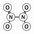 Dinitrogen Tetroxide , N2O4 Molecule. Structural Chemical Formula and ...