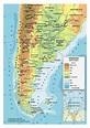 Physical map of Argentina with cities | Argentina | South America ...