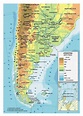 Physical map of Argentina with cities | Argentina | South America ...