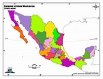 Mapa para imprimir de México Mapa mudo en color de Estados Unidos ...