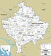 Detailed Clear Large Road Map of Kosovo - Ezilon Maps