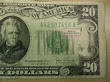 1934 C Andrew Jackson $20 Bill Federal Note Us Currency. . Boston