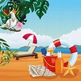 Summer vacations and beach cartoons. 689943 Vector Art at Vecteezy