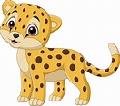 leopardo de dibujos animados aislado sobre fondo blanco 5158304 Vector ...