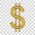Cifrão Dinheiro Dourado Sem Fundo 3D Frente [download] - Designi