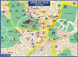 Map of Athens tourist: attractions and monuments of Athens