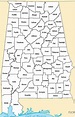 ♥ A large detailed Alabama State County Map