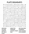 PLATE BOUNDARYS Word Search - WordMint